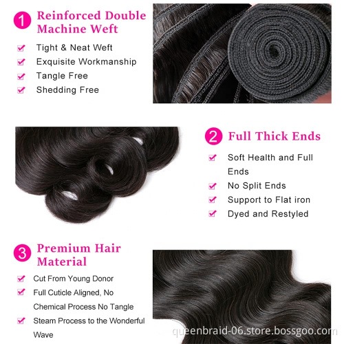 Brazilian Body Wave Human Hair Bundles Virgin Hair 100% Unprocessed  Remy Weave Extensions Human Hair Weave Bundles Bundles